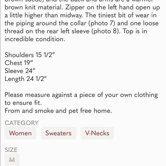 Vintage Suede Burberrys’ Brown V-Neck - Picture 8 of 8